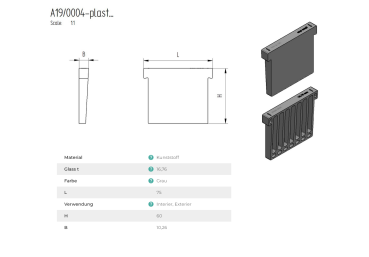 PVC Glas-Keil für Bodenprofilverankerung